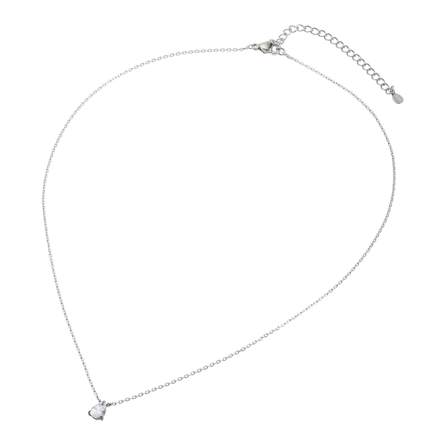 ステングレイス サージカルステンレス プレシオサ社製ＣＺ ペアシェイプ ソリティアネックレス