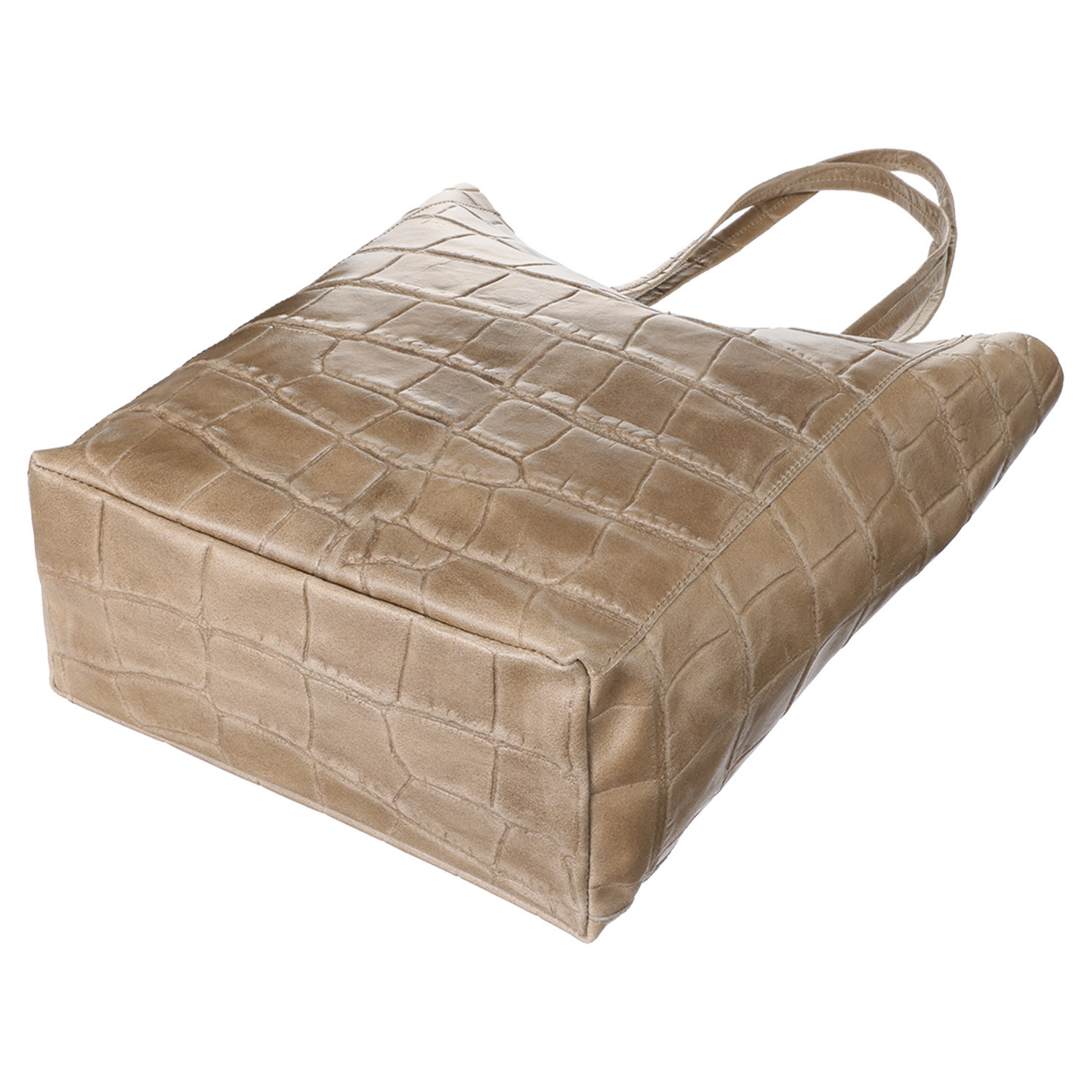 アンナヴィルジリ ＜イタリア製＞ カーフスエード クロコ型押し ショルダーポーチ付 トートバッグ