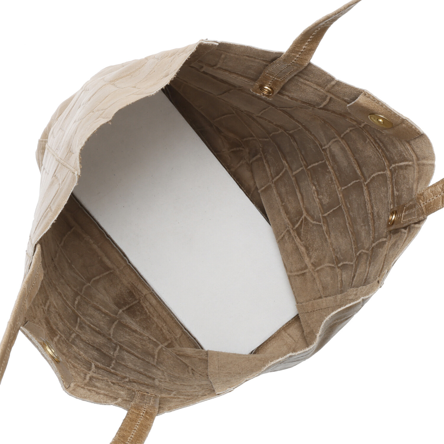 アンナヴィルジリ ＜イタリア製＞ カーフスエード クロコ型押し ショルダーポーチ付 トートバッグ