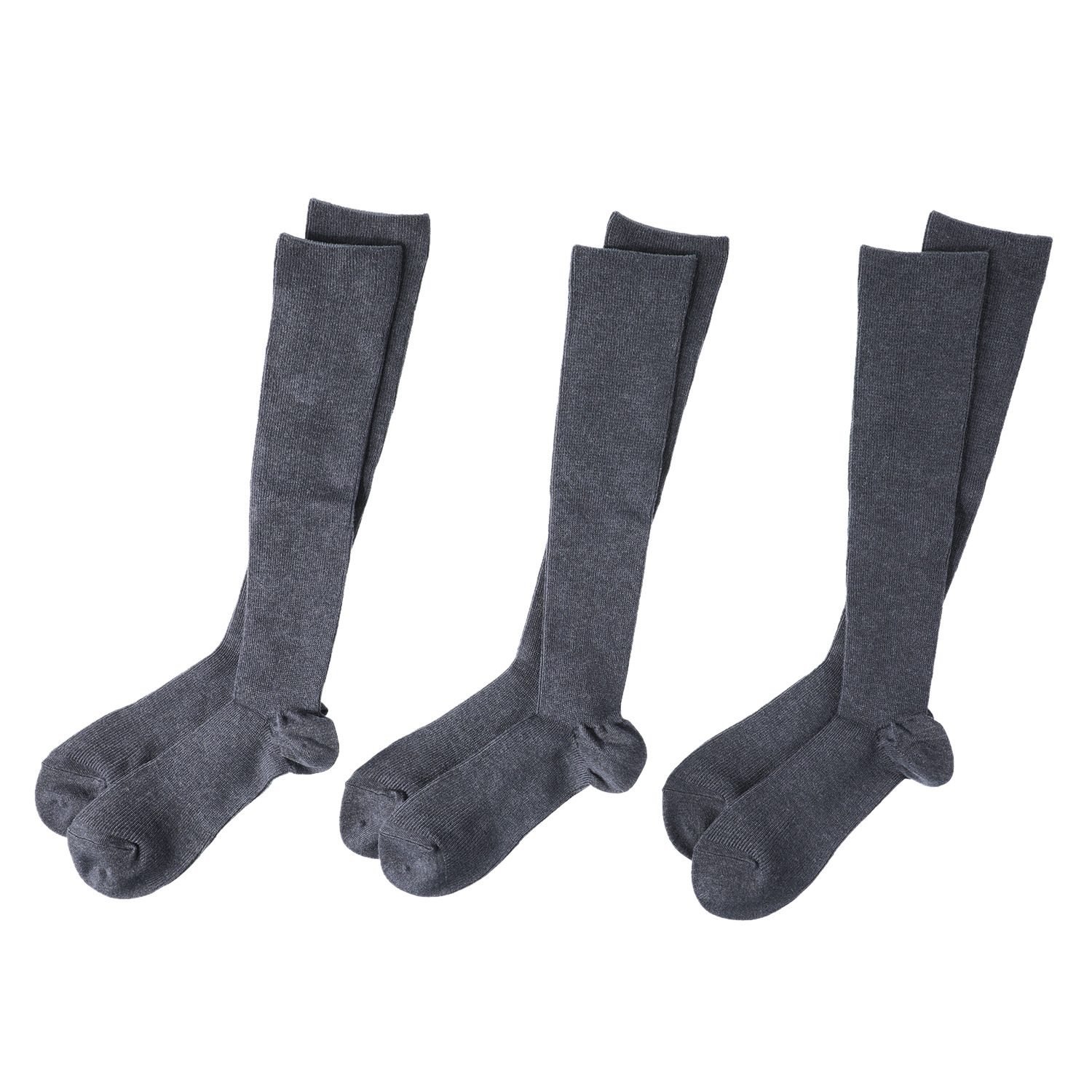 リオッサ 足首キュッ！ お昼間キュッとソックス 同色３足セット ＜チャコール＞