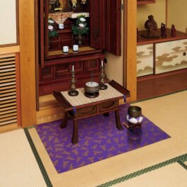 防炎仏壇マット鶴柄 ９０×６０ｃｍ