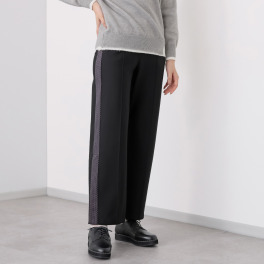 ＴＡＫＵＭＩＢＡ ハイストレッチ裏起毛 サイドライン切替 ワイドパンツ