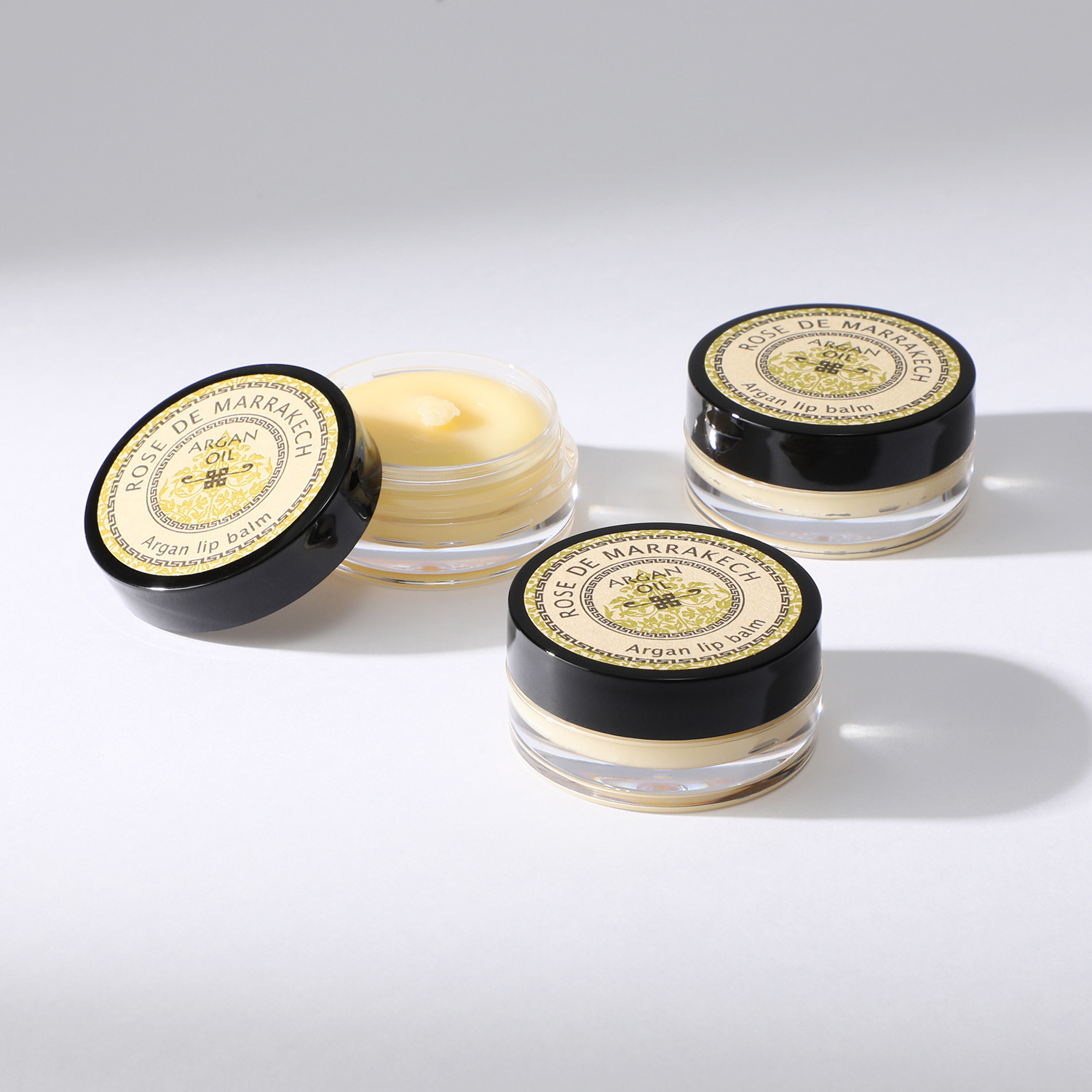 ローズ・ド・マラケシュ アルガンオイル＆ サボテン種子オイル配合 潤いツヤ唇に！ アルガン　リップバーム ３個セット 