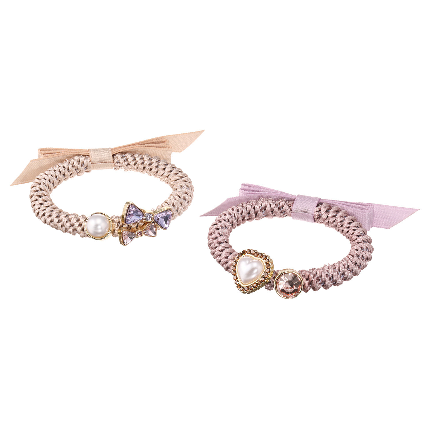 メイドバイスターズ ビジューモティーフ＆ サテンリボン付 静電気対策ブレスレット ２本セット