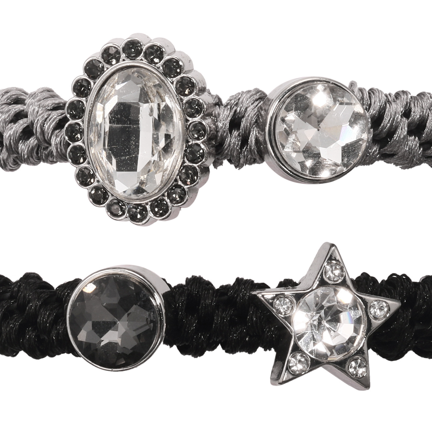 メイドバイスターズ ビジューモティーフ＆ サテンリボン付 静電気対策ブレスレット ２本セット