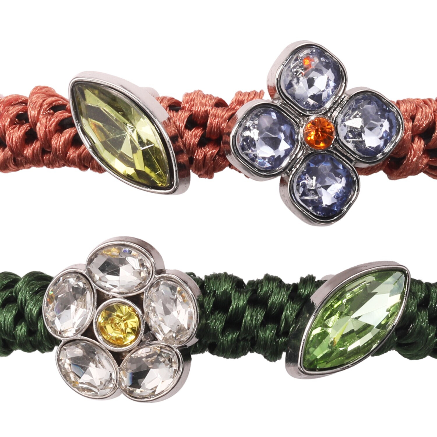 メイドバイスターズ ビジューモティーフ＆ サテンリボン付 静電気対策ブレスレット ２本セット