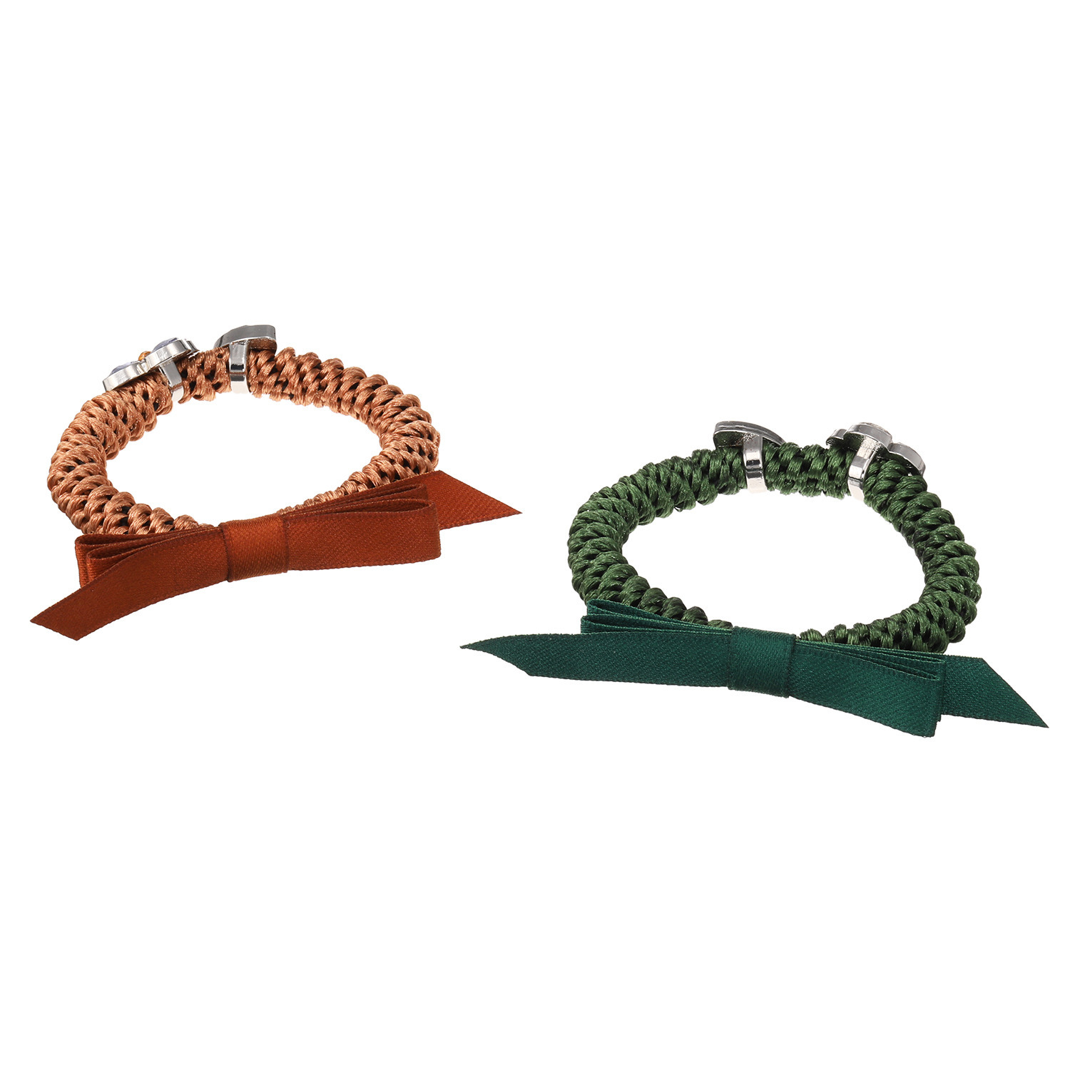 メイドバイスターズ ビジューモティーフ＆ サテンリボン付 静電気対策ブレスレット ２本セット