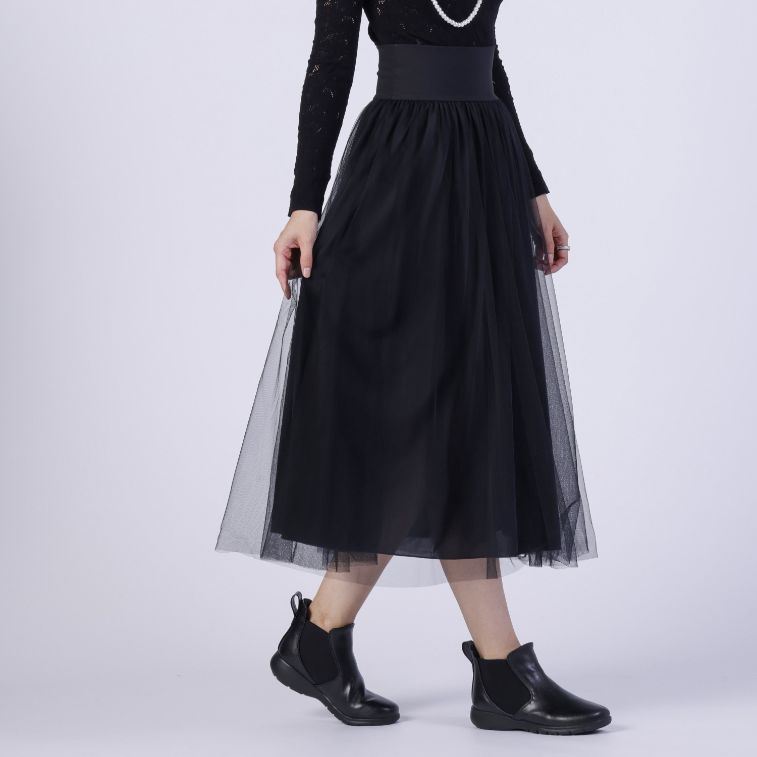 ラックラック 履いて歩いて全身運動！ 空飛ぶ　洗える ストレッチ サイドゴアブーツ