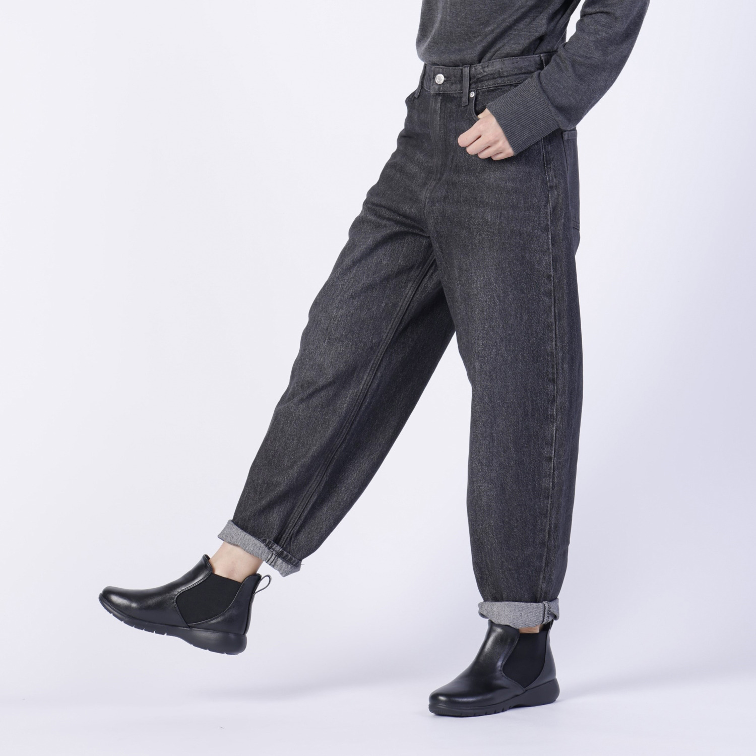 ラックラック 履いて歩いて全身運動！ 空飛ぶ　洗える ストレッチ サイドゴアブーツ