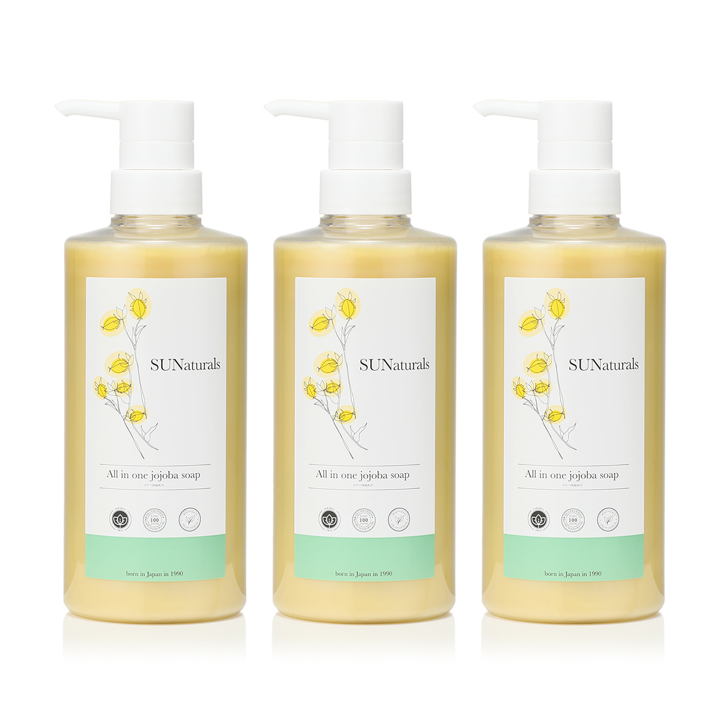 サンナチュラルズ 独自ブレンド！１本５役！ 濃密なラグジュアリー泡で しっとりした洗い上がり オールインワン リッチソープ ３本セット