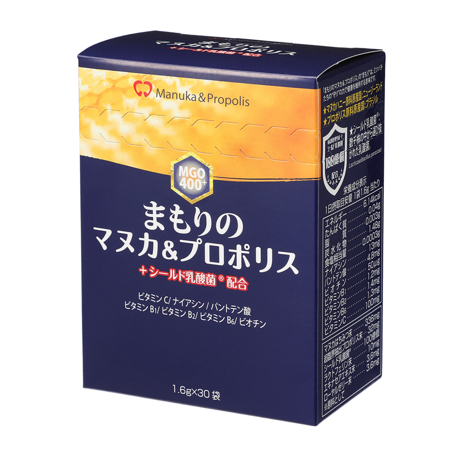 ＭＧＯ４００＋ マヌカハニー使用！ ミツバチの恵みで健康維持 “まもりの マヌカ＆プロポリス”