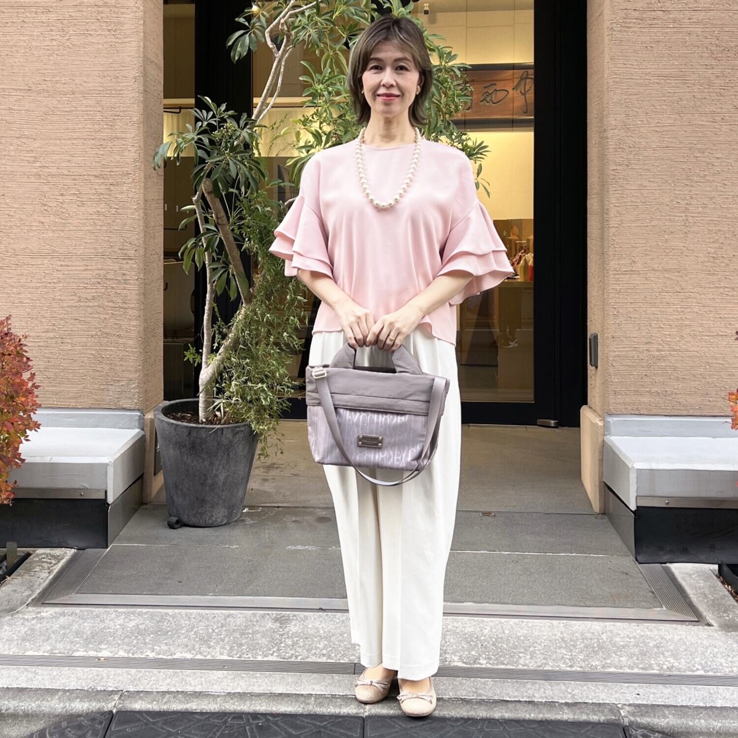 フォション ジャガード織 マルチに使える　軽量 ショルダートートバッグ