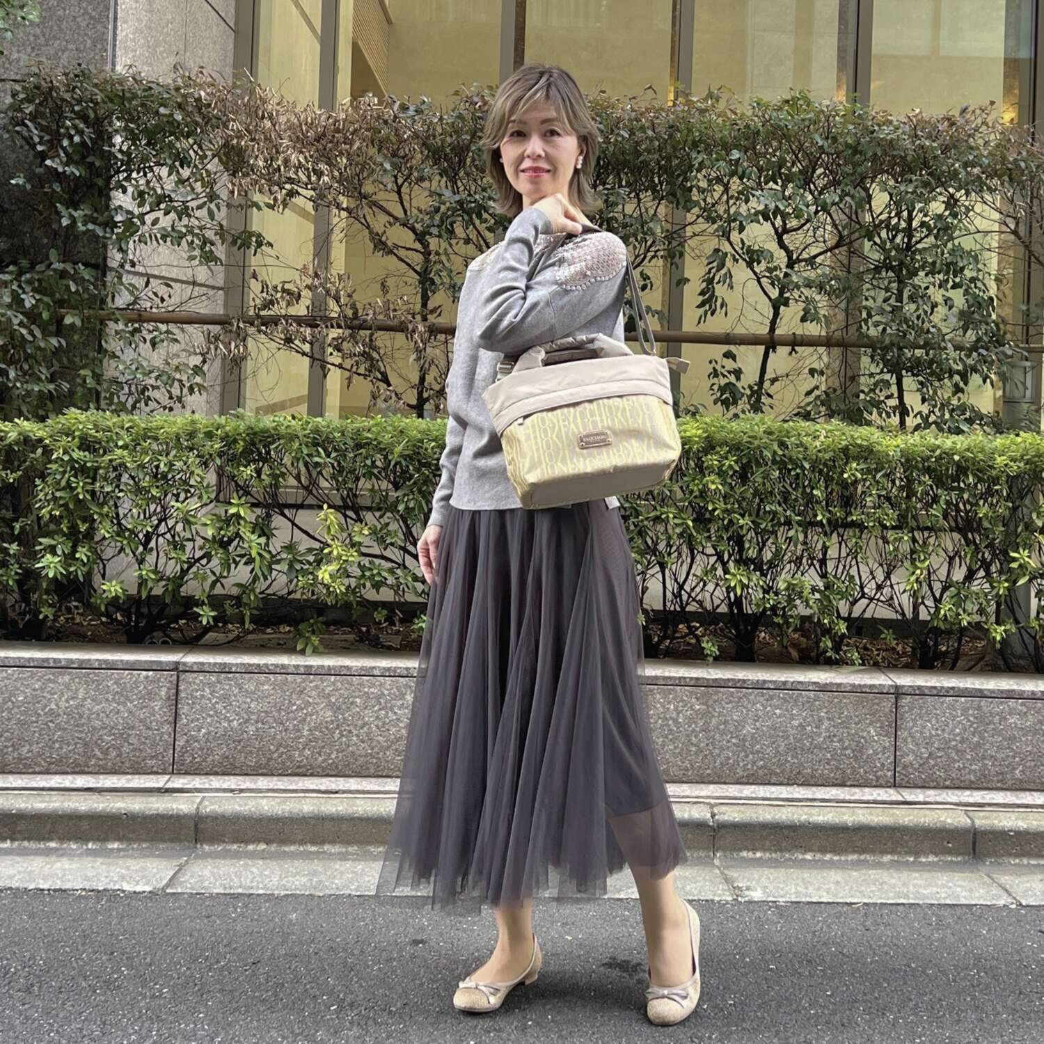フォション ジャガード織 マルチに使える　軽量 ショルダートートバッグ