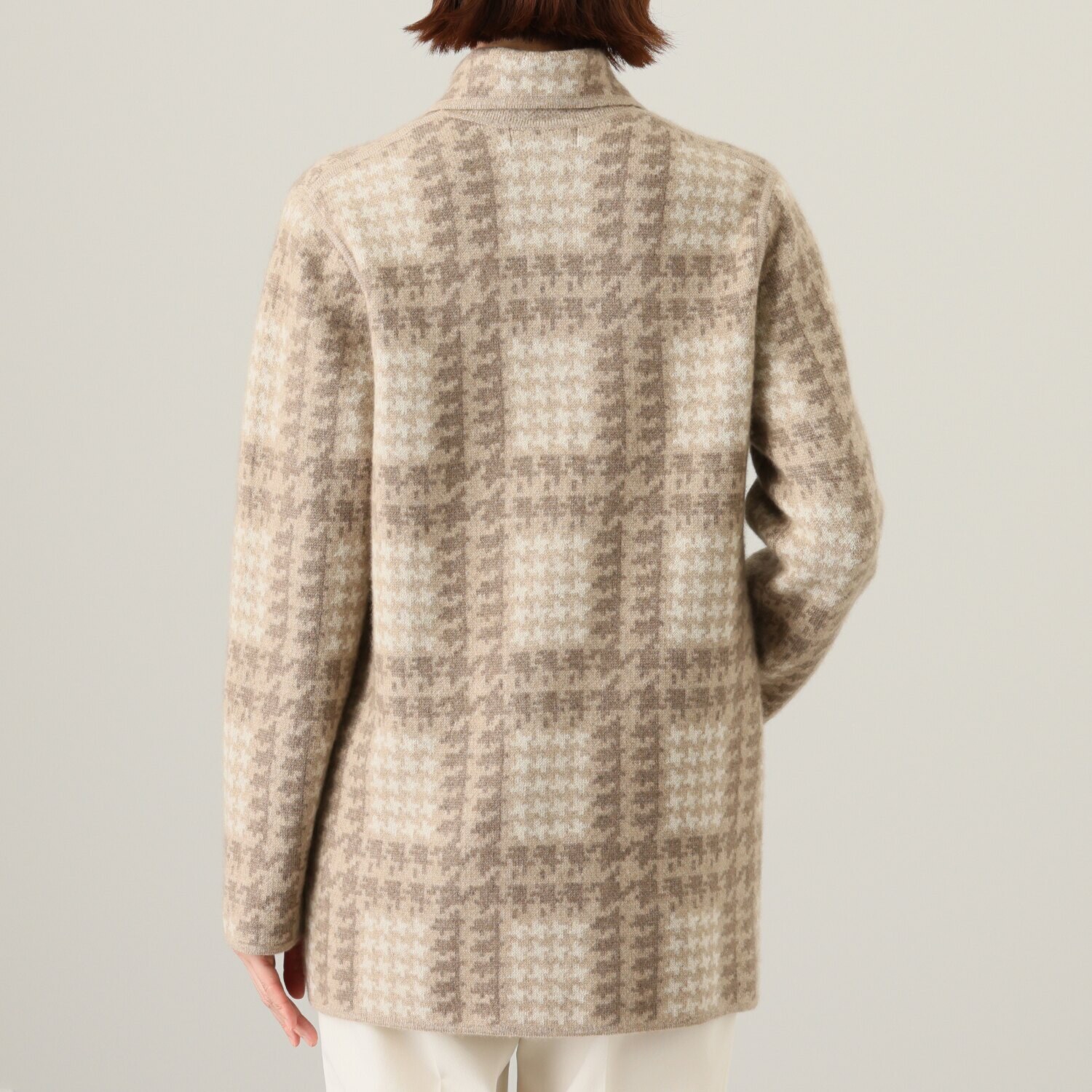 ネイチャーズ 無染色カシミヤ ジャガード編 ジャケットコート