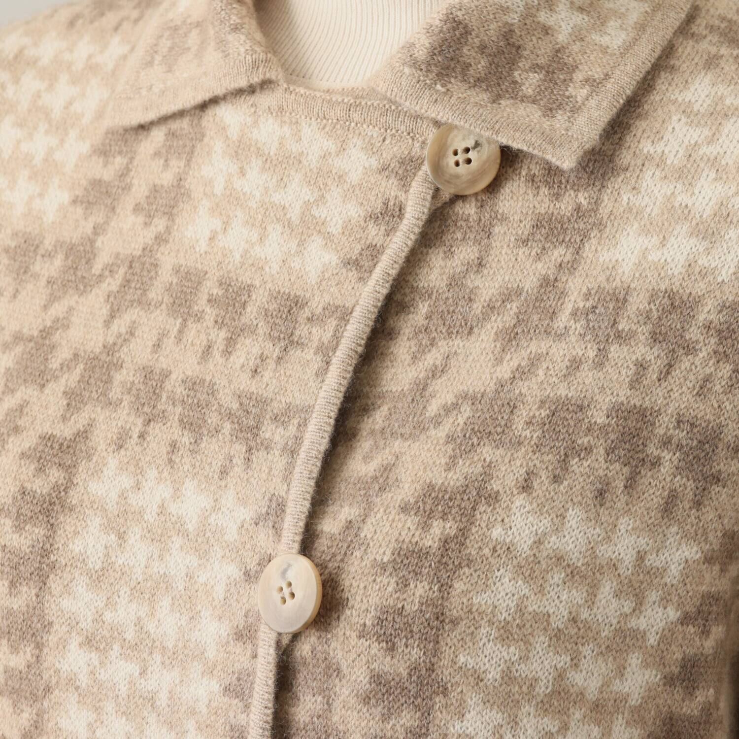 ネイチャーズ 無染色カシミヤ ジャガード編 ジャケットコート