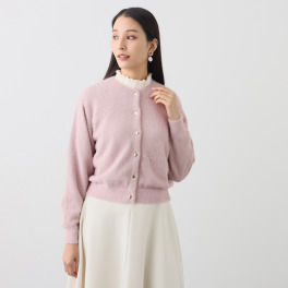 アリュメット ラメ入りシャギーニット カーディガン