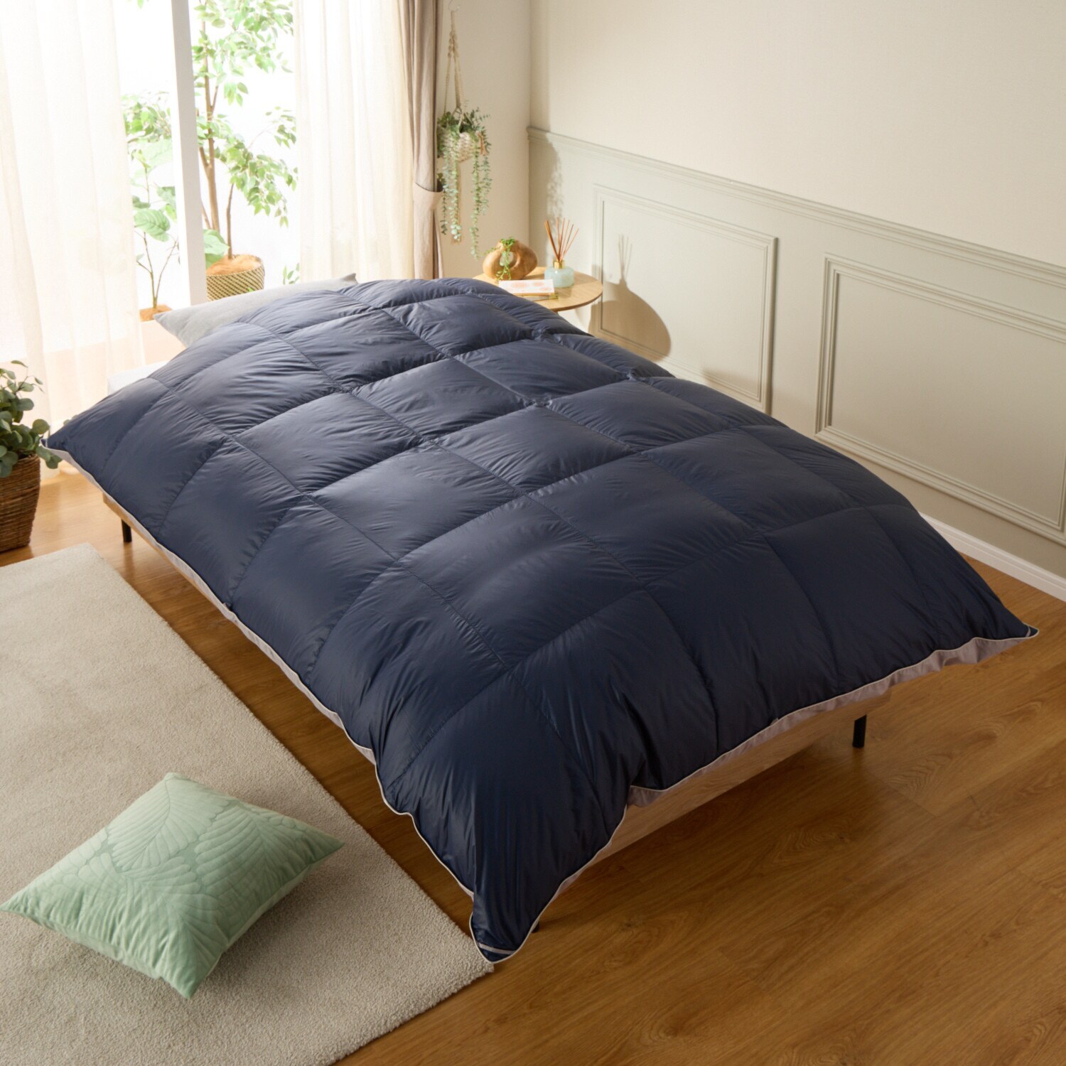 モスコビーリッチダウン ダウンケットとカバーが 一体化！ 年間使える ダウンカバーデュベ ＜ダブル＞