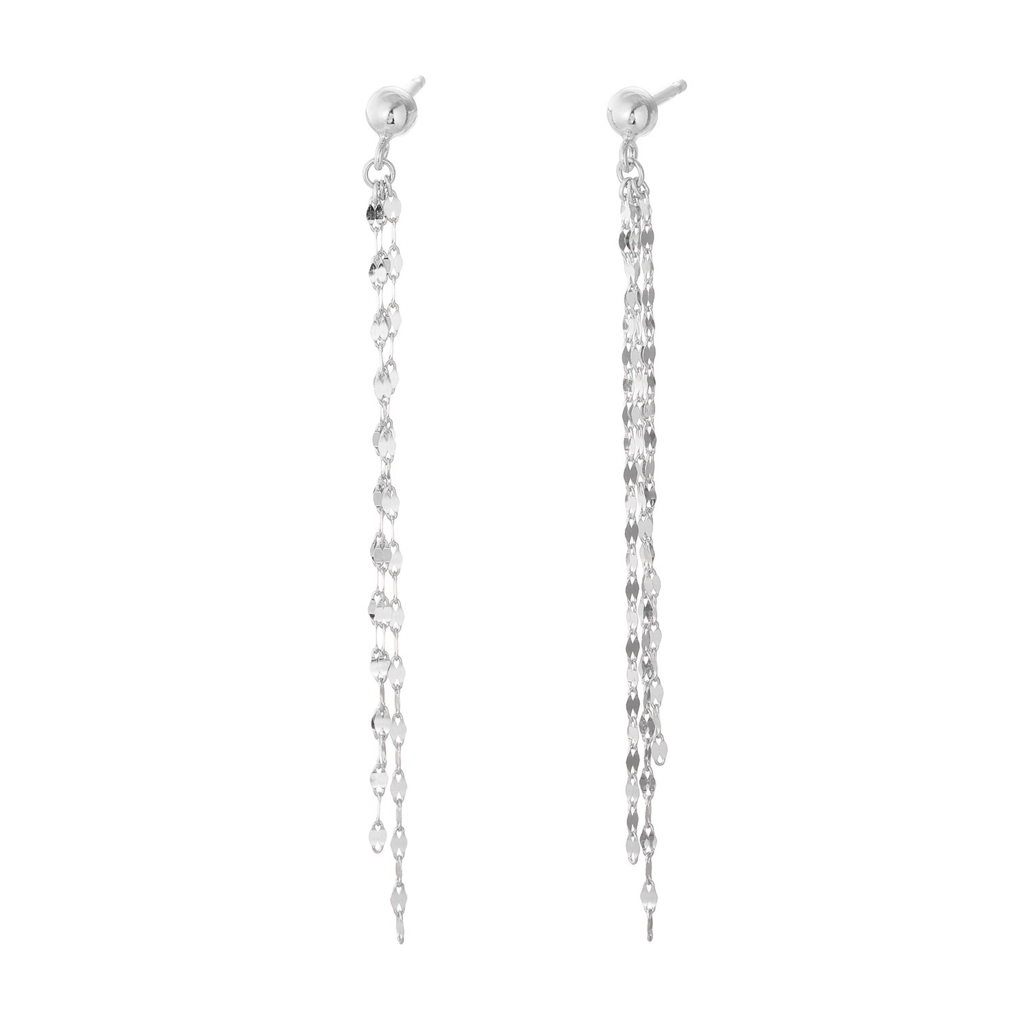 オーサムジュエリー プラチナ９００＆８５０ ３連ペタルチェーン ピアス