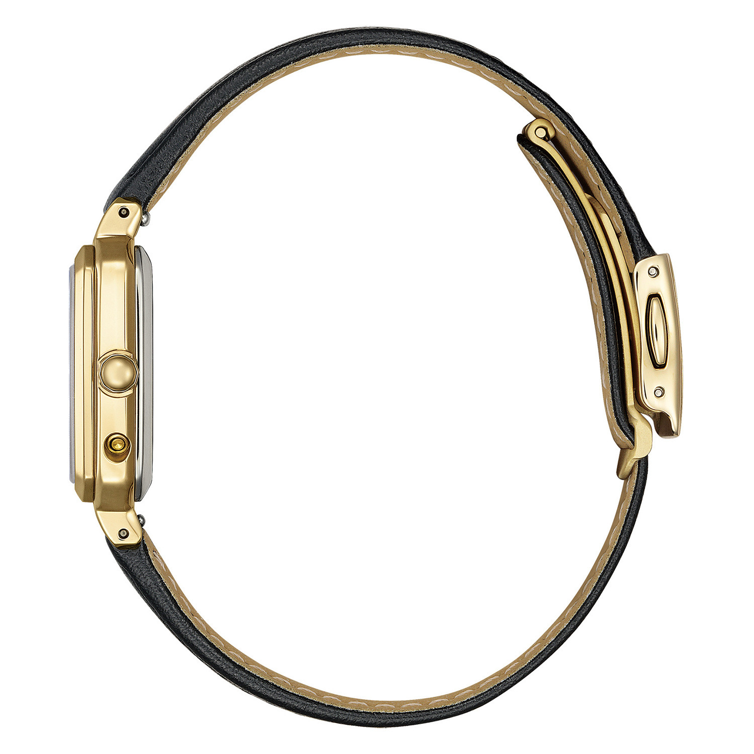 シチズン　“クロスシー” レザー調ベルト スクエアフェイス 電波ソーラーウォッチ ＜ゴールドカラー＞