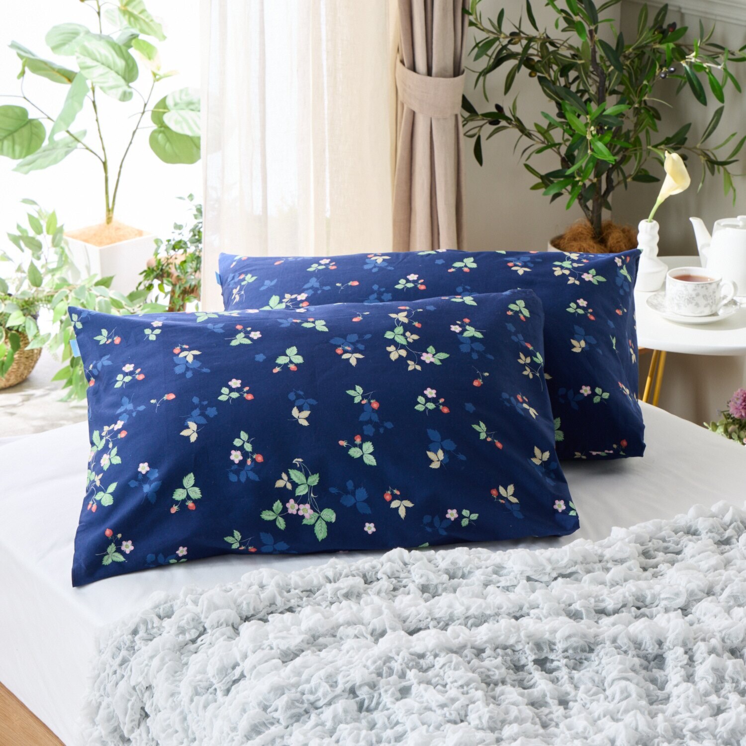 ウェッジウッド ワイルドストロベリー コットン１００％ ピローケース２枚組