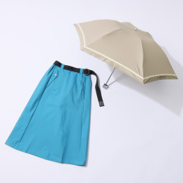ココ・カラ 晴雨兼用折りたたみ傘と スカートのレインセット