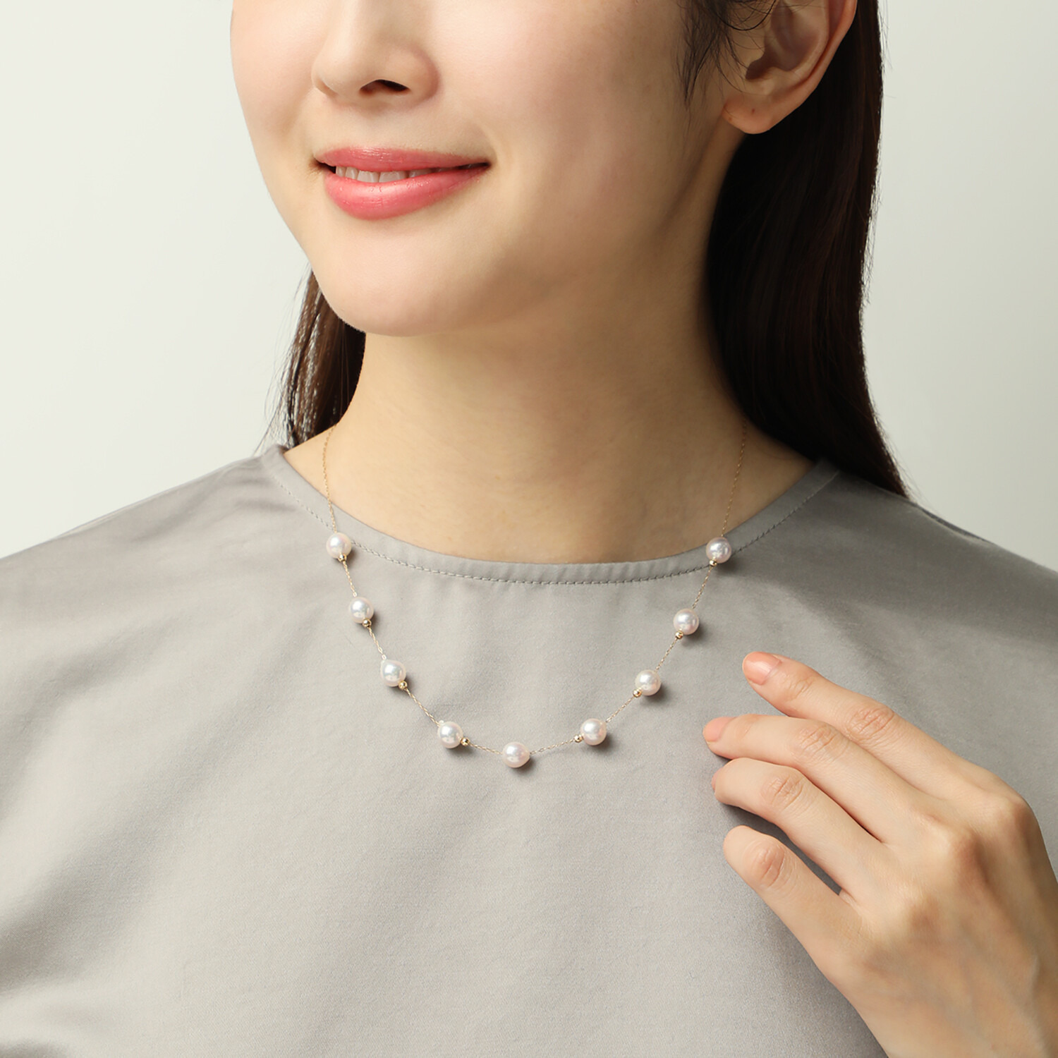 パールＫ バイ　キャスティータ １８Ｋ アコヤパール エンドピン＆可動パーツで 多彩にアレンジ！ ステーションペンダント