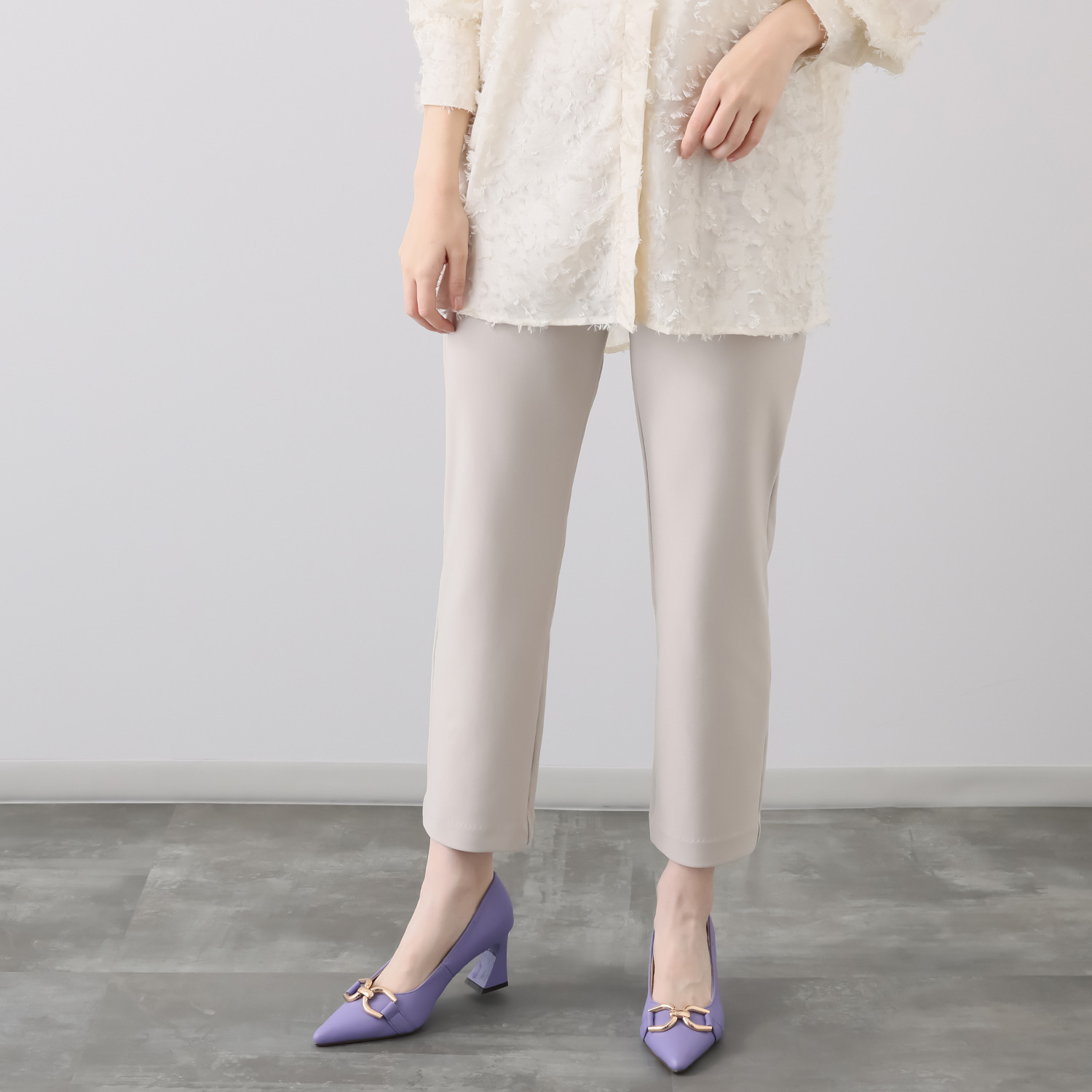 ピーツー え！？はいてないみたい？ 純日本製　美脚ストレート やわらかストレッチパンツ ＜股下６４ｃｍ＞