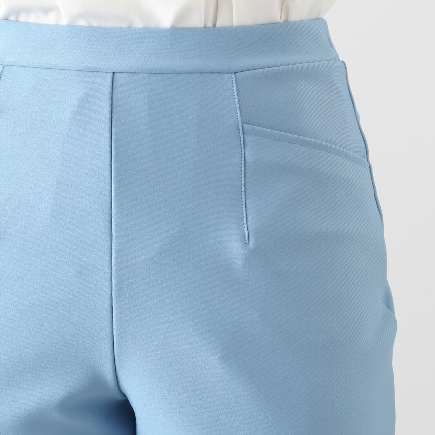 ピーツー え！？はいてないみたい？ 純日本製　美脚ストレート やわらかストレッチパンツ ＜股下６４ｃｍ＞