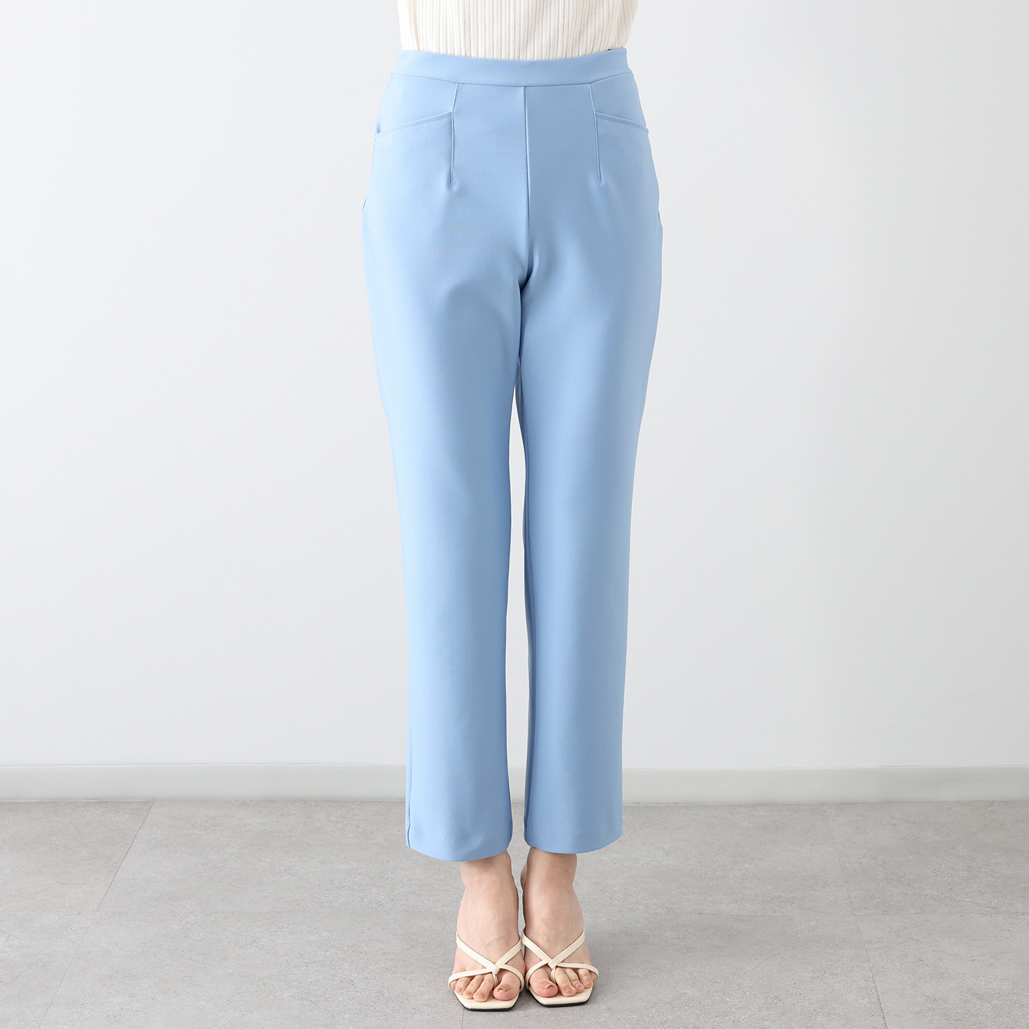 ピーツー え！？はいてないみたい？ 純日本製　美脚ストレート やわらかストレッチパンツ ＜股下７２ｃｍ＞