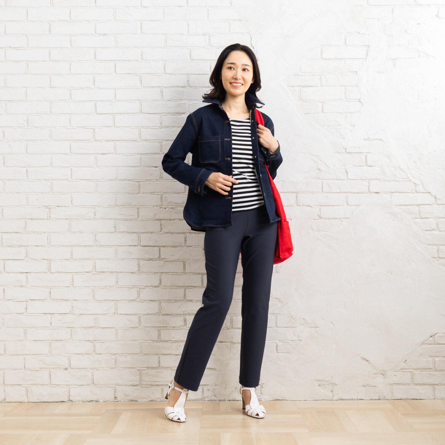 ピーツー え！？はいてないみたい？ 純日本製　美脚ストレート やわらかストレッチパンツ ＜股下７２ｃｍ＞