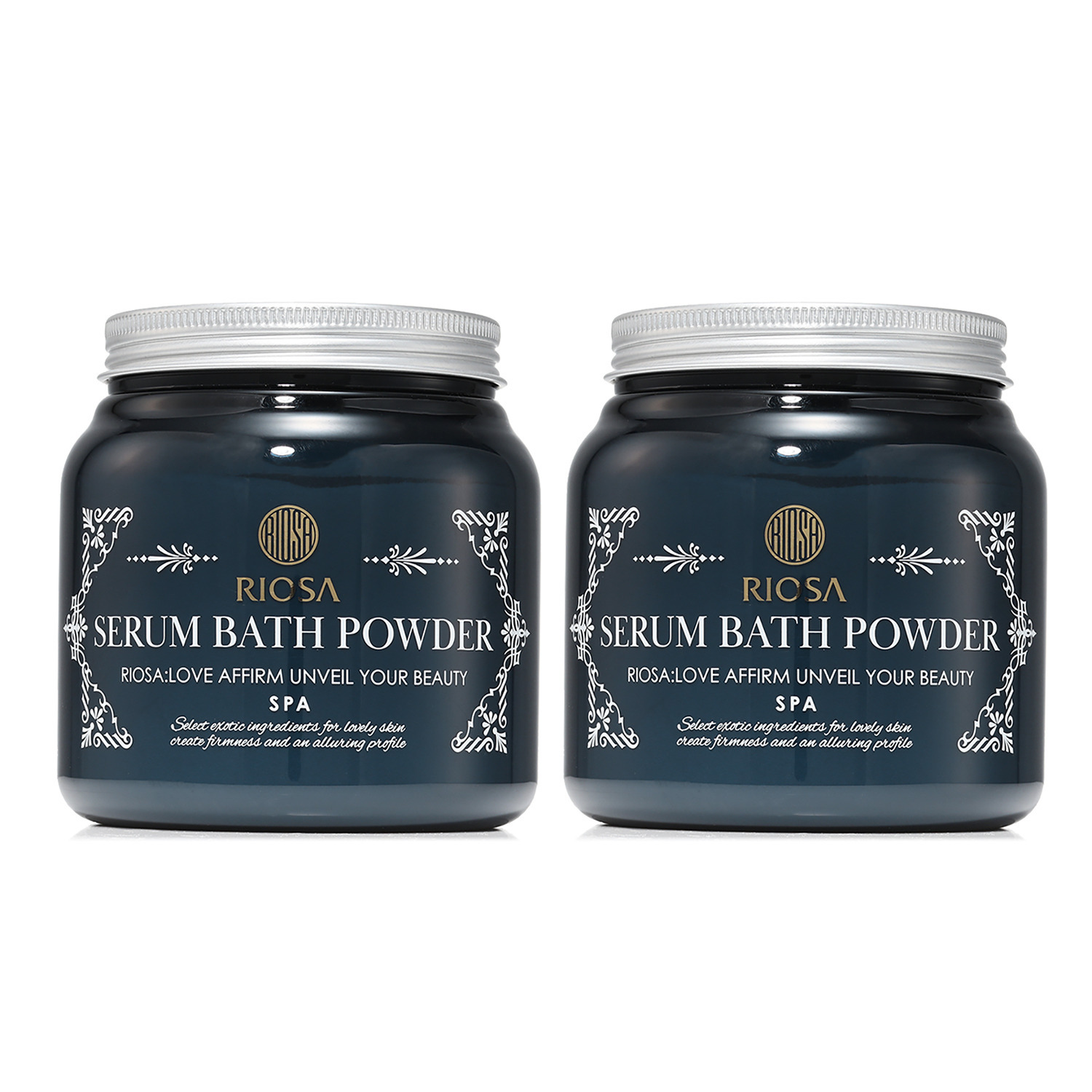 リオッサ 美容成分９８．５２％配合 とろみのあるお湯で身体の 隅々までハリツヤ潤い！ ローズ＆ジンジャーの香り セラムバスパウダー ２個セット