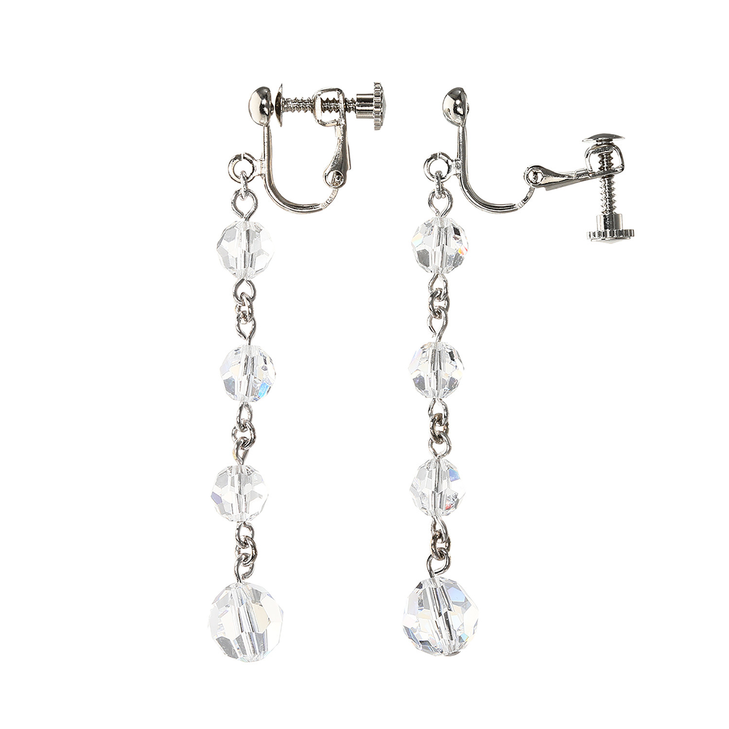 キラキラギフト バイ　アビステ クリスタルガラス ロングスウィング イヤリング／ピアス