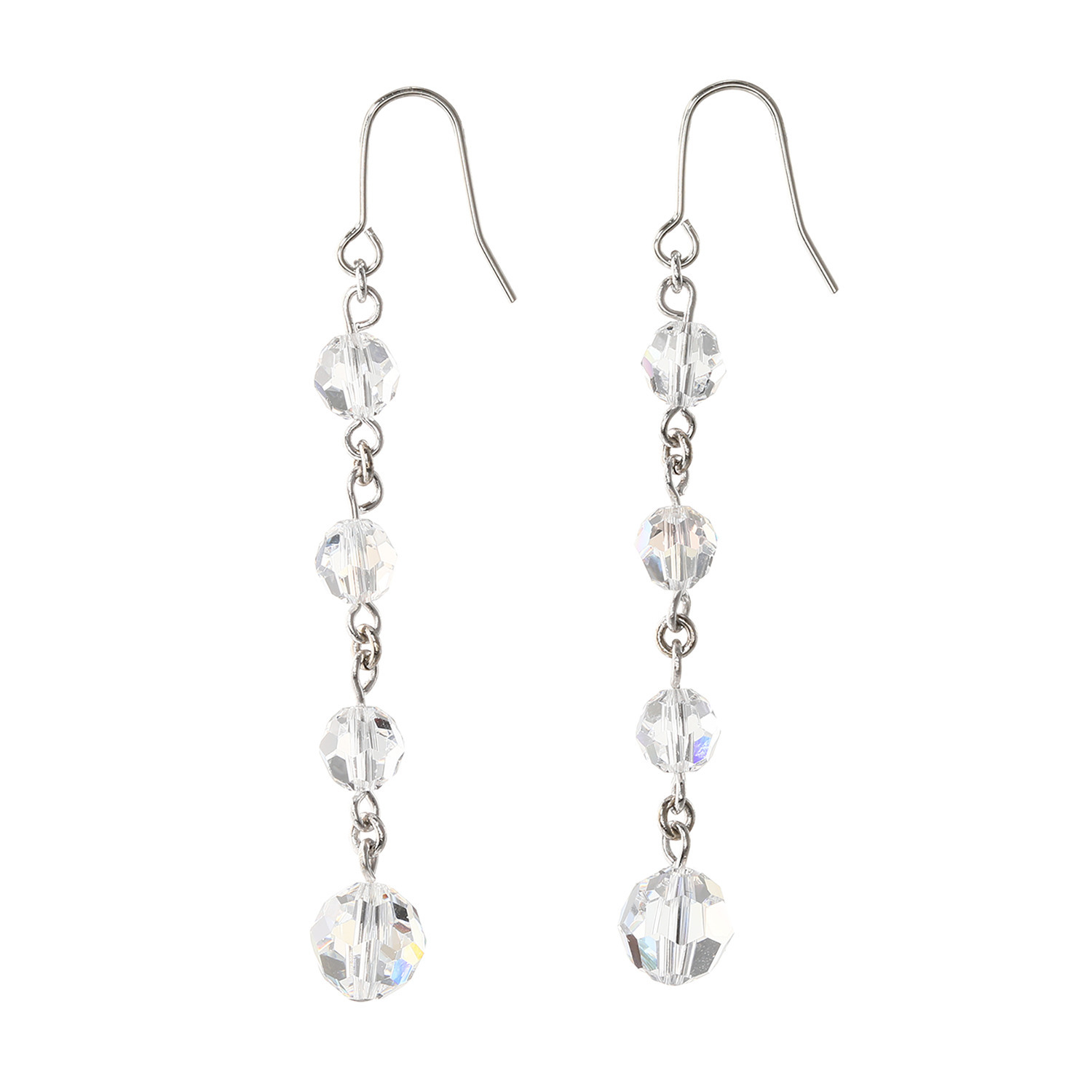 キラキラギフト バイ　アビステ クリスタルガラス ロングスウィング イヤリング／ピアス