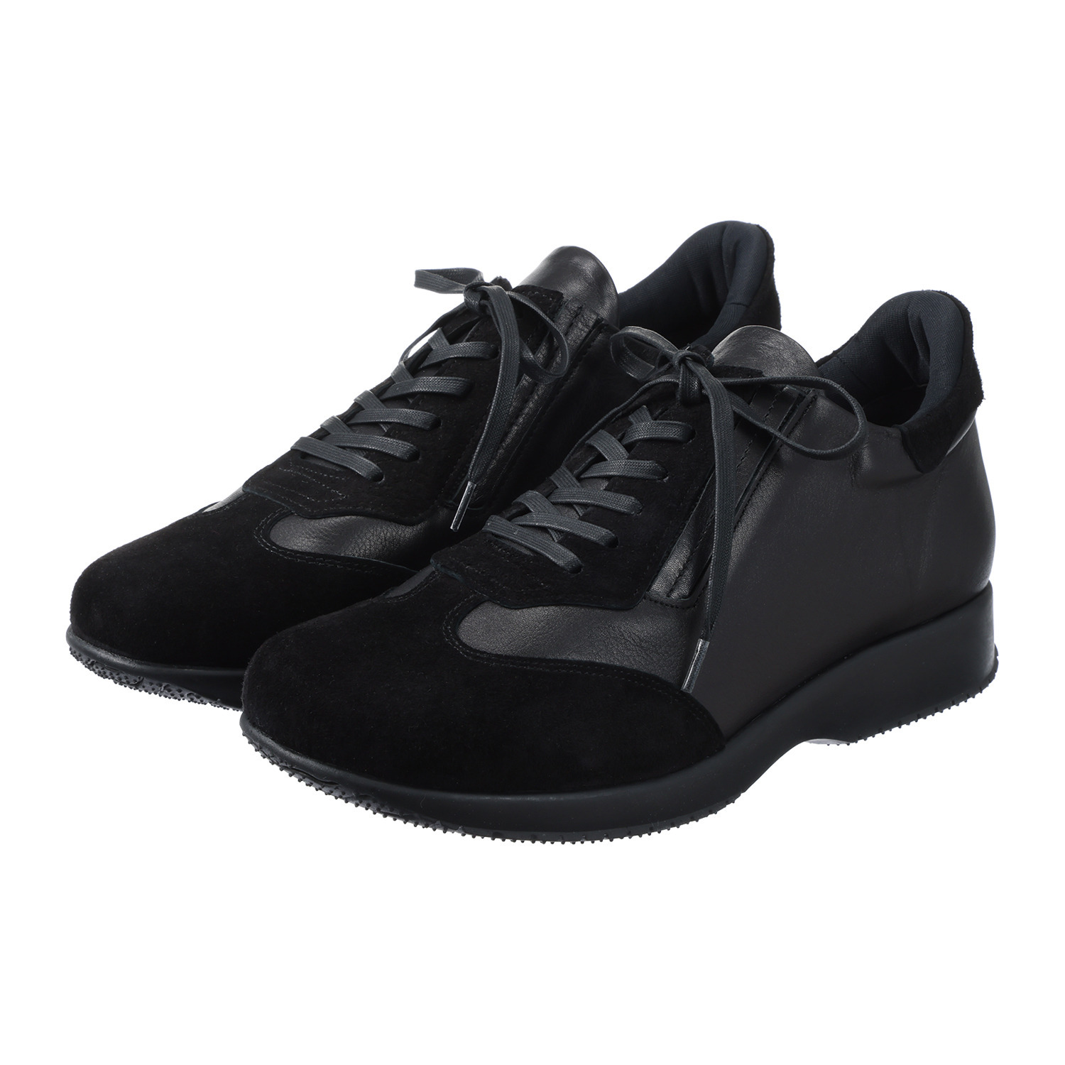 ミスキョウコ 日本製 ソフト本革 レースアップスニーカー