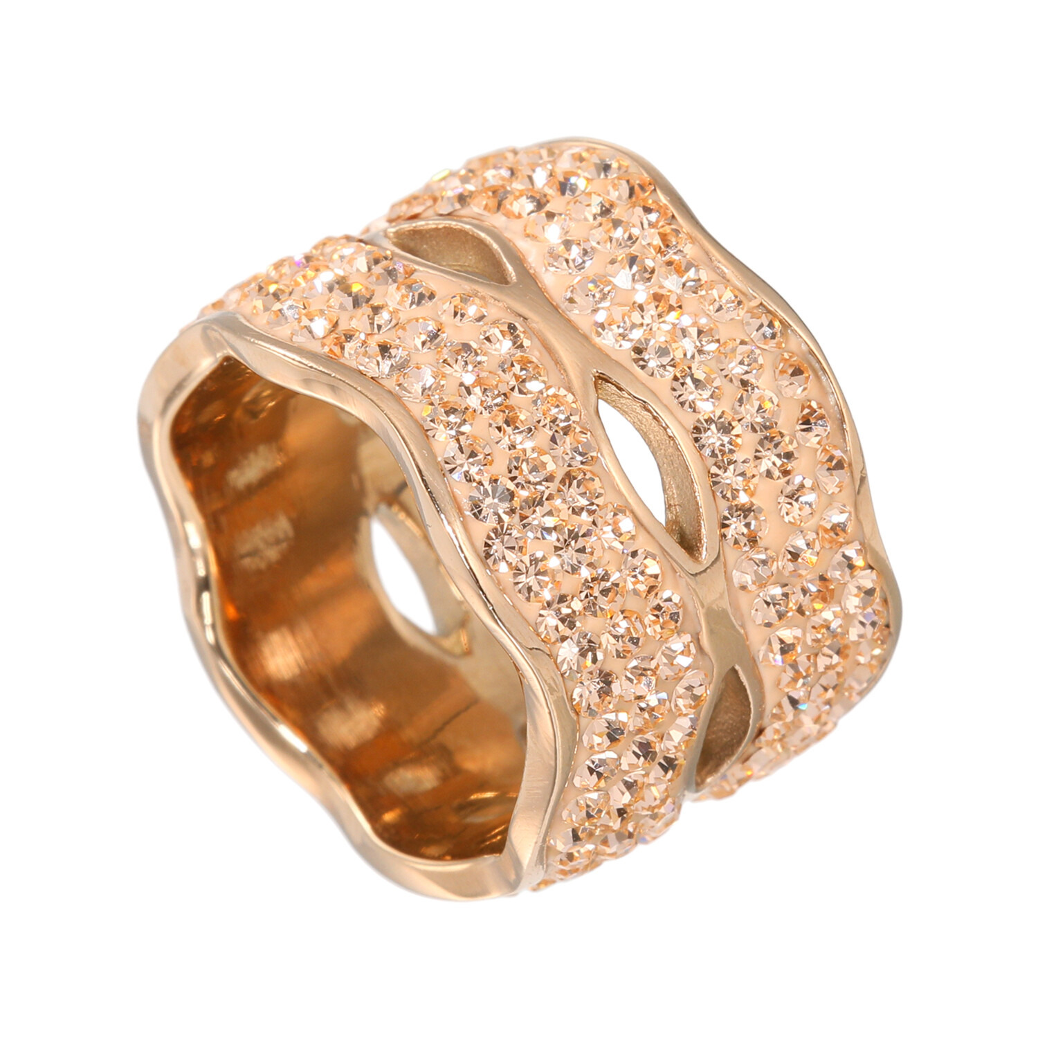 エービーステン ステンレス ビジュウ ダブルウェーブ リング