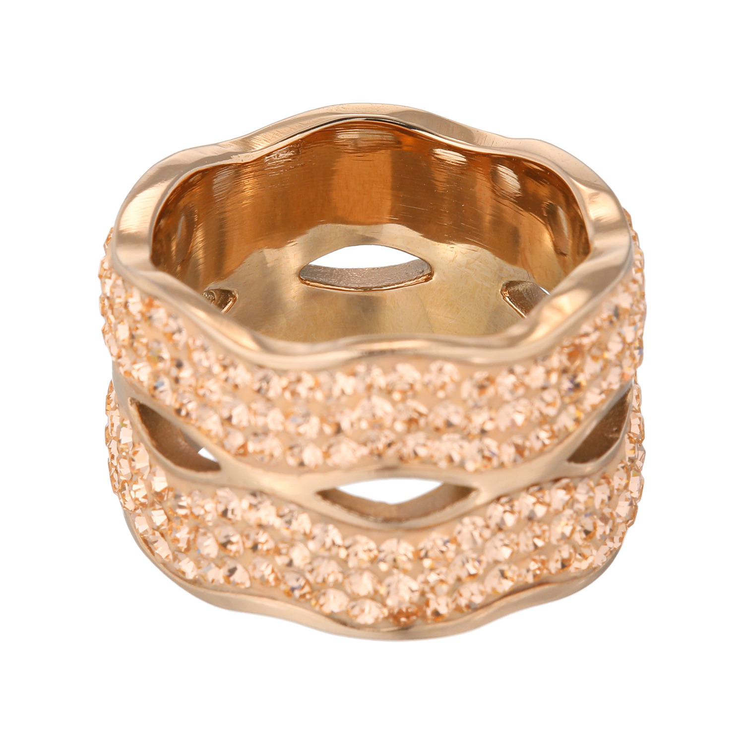 エービーステン ステンレス ビジュウ ダブルウェーブ リング