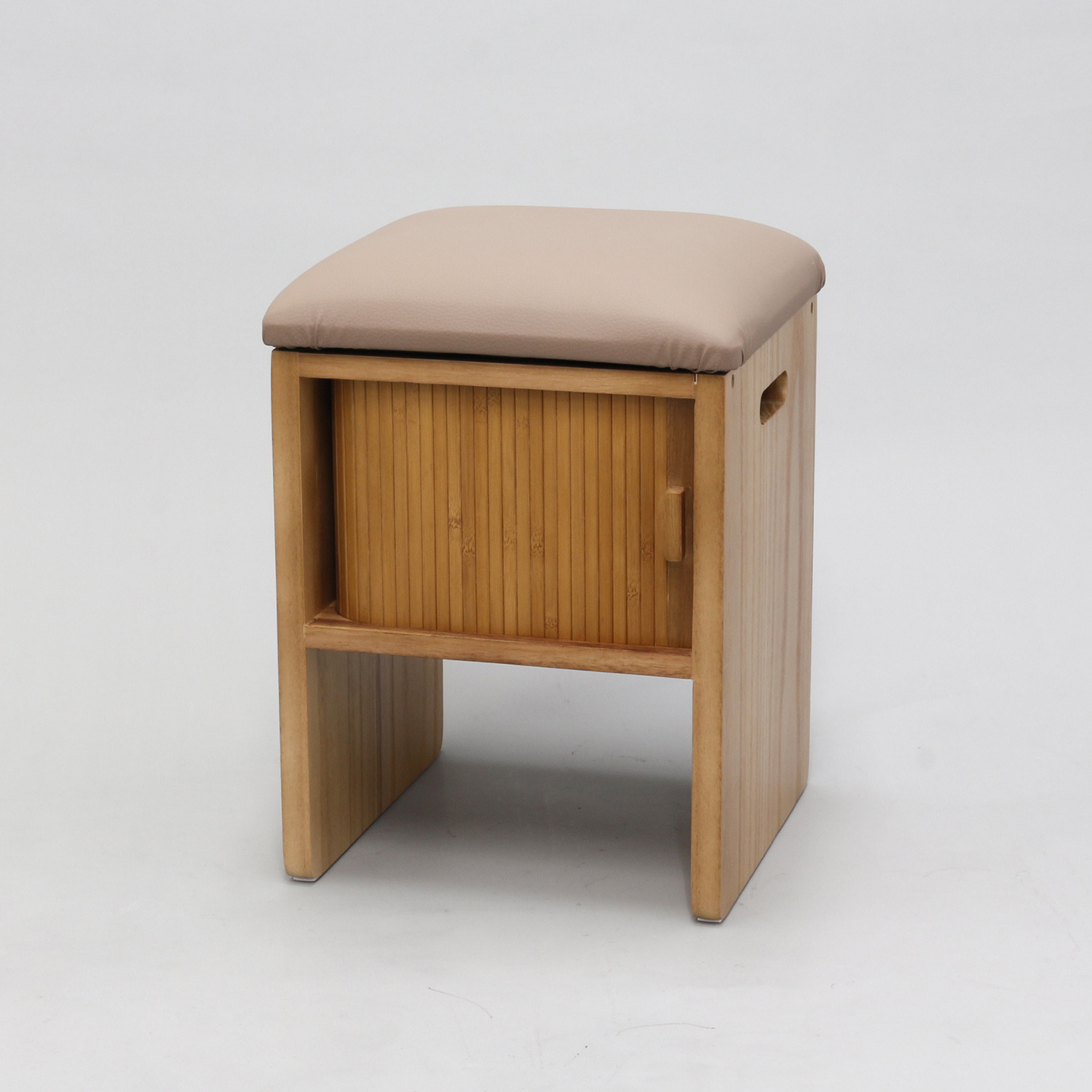 天然木桐材使用 軽量＆コンパクト 竹製ジャバラ扉式 スツールボックス