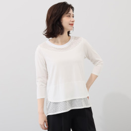 ヴィオラウィル メッシュ切替 タウンＴシャツ