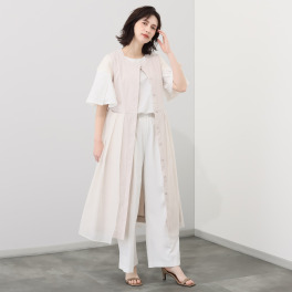 ヴィオラウィル シフォンプリーツ アクセント ロングジレ