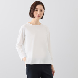 ラトゥアアリア ギザ超長綿ブレンド天竺 クルーネック ロングＴシャツ
