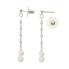 エアリーフェアリー 淡水パール＆ ペタルチェーン スウィングスタイル イヤリング／ピアス