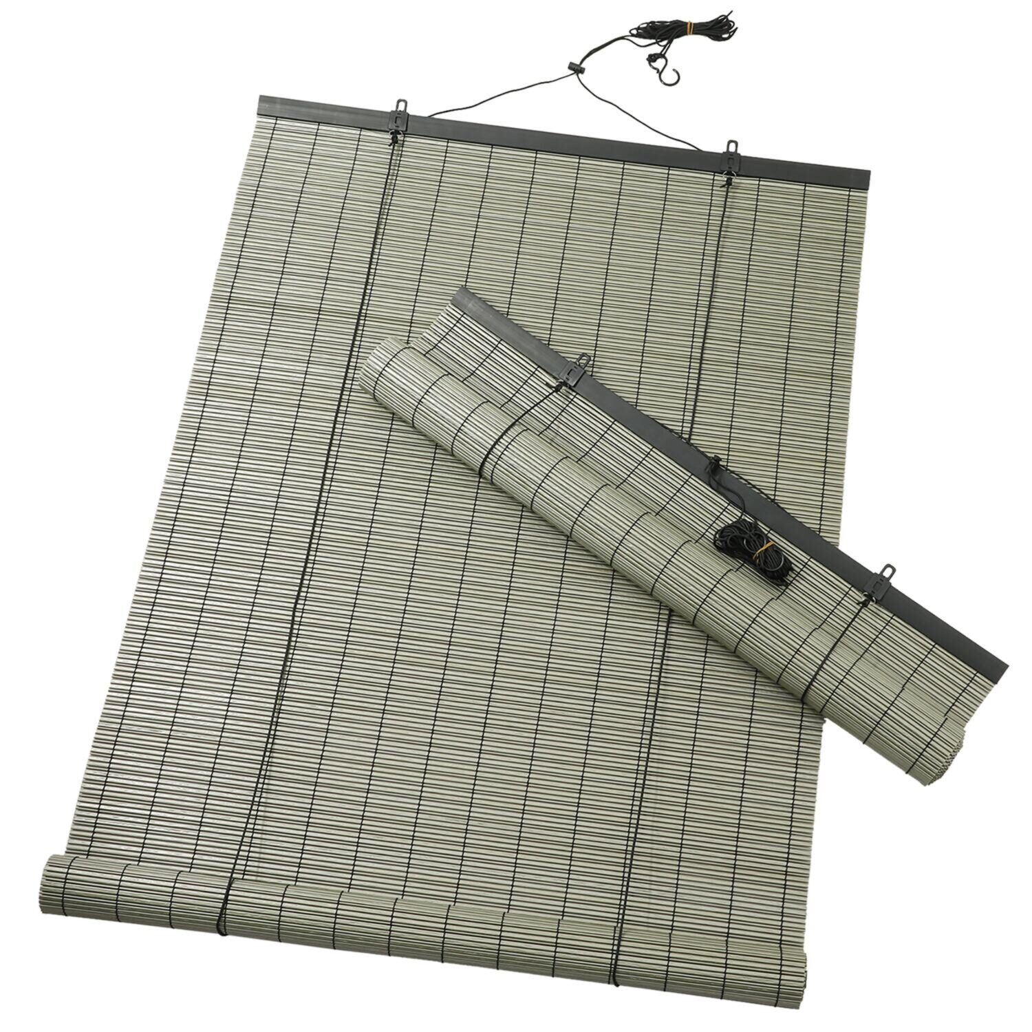 クラレトレーディングと 倉敷の老舗簾工場との 共同開発 モダンな遮熱すだれ ２本セット