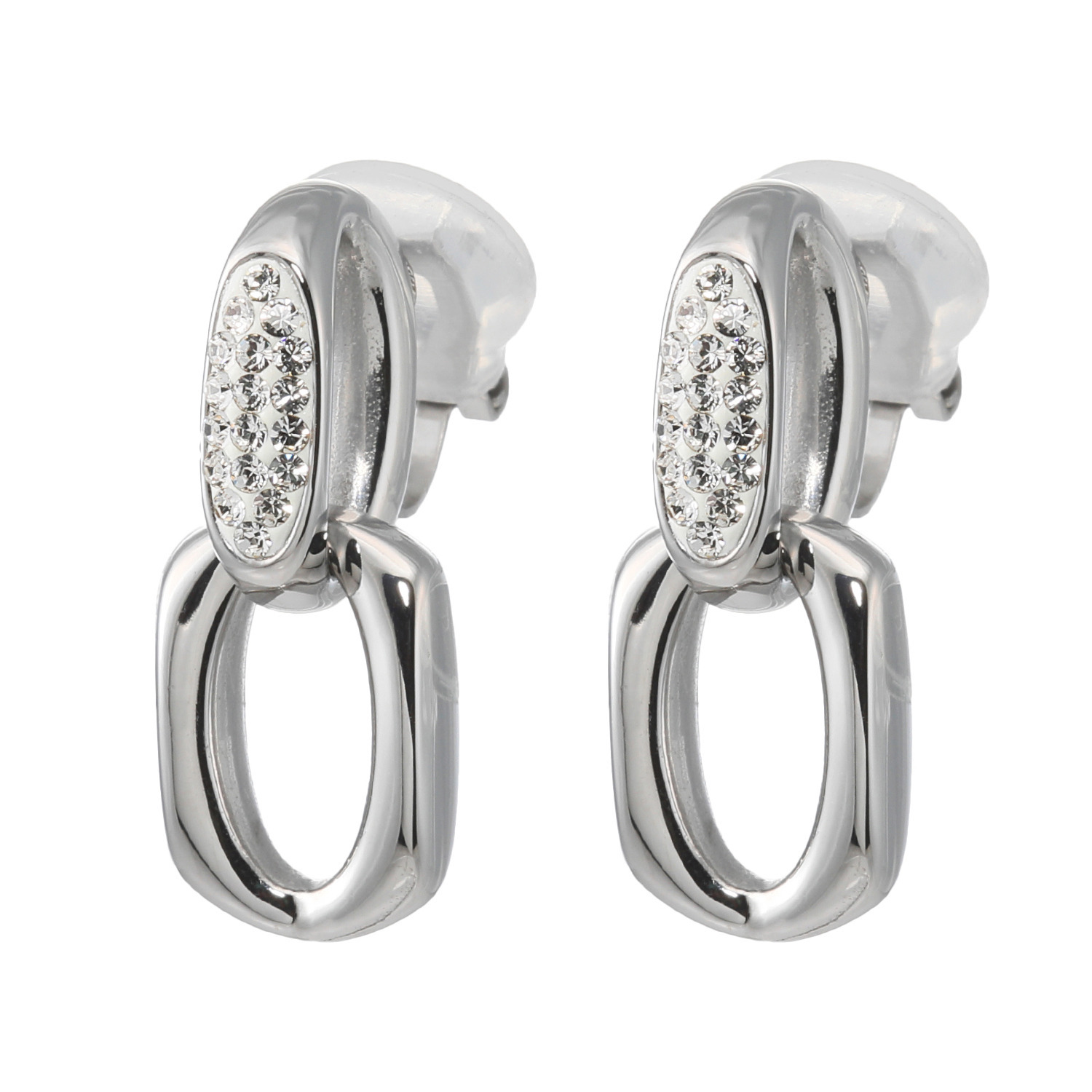 エービーステン ステンレス ビジュウ ダブルレクタングル イヤリング／ピアス