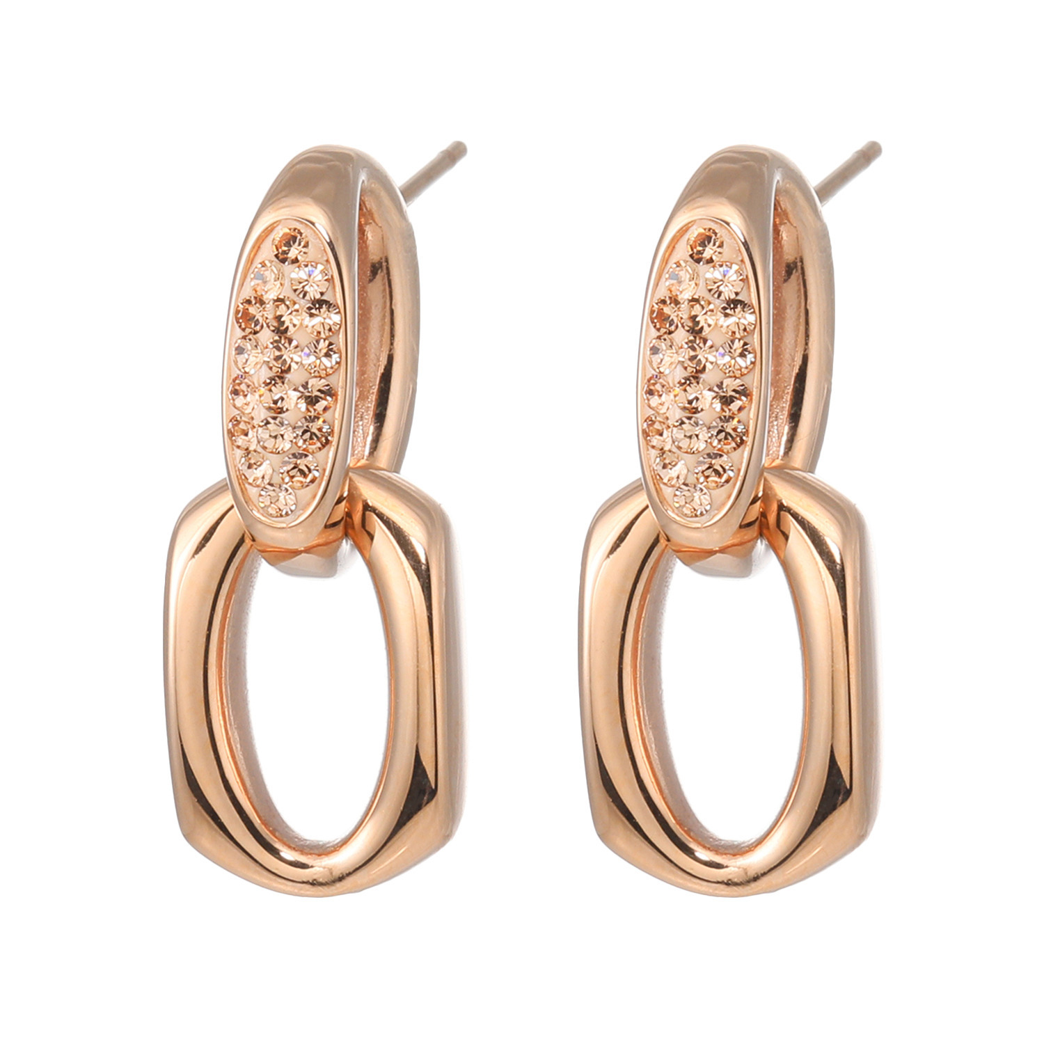 エービーステン ステンレス ビジュウ ダブルレクタングル イヤリング／ピアス