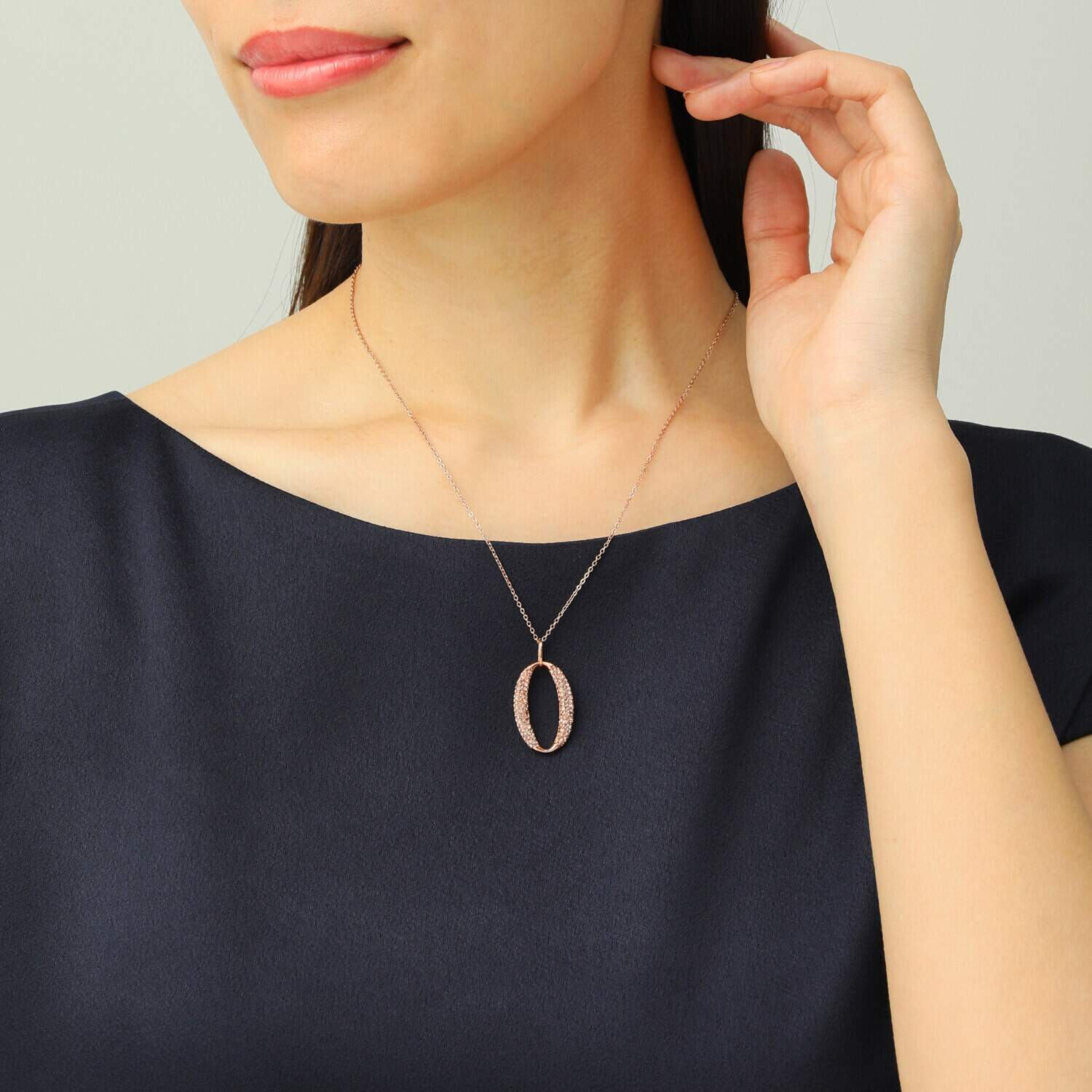 エービーステン ステンレス ビジュウ オーバルペンダント