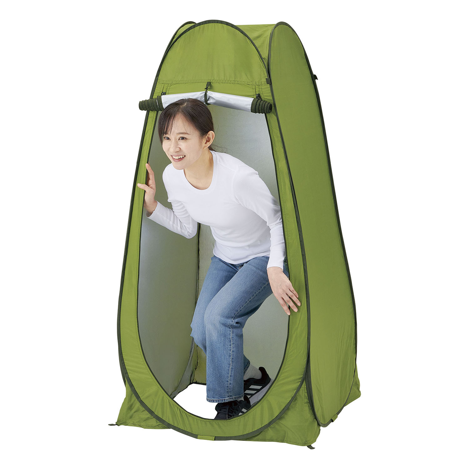 ワンタッチでパッと開く コンパクトで簡単組み立て 緊急トイレテント