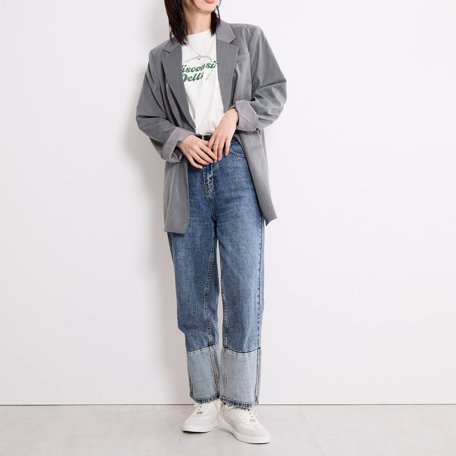 卑弥呼 はっ水 牛革スエードコンビ コートソールスニーカー