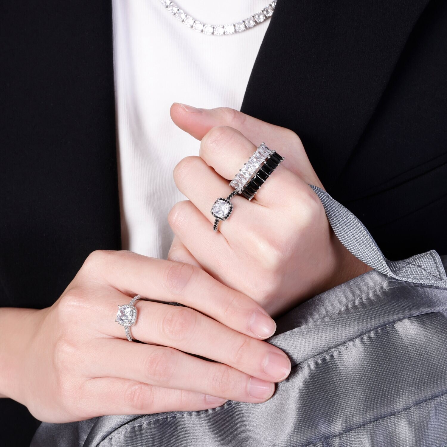 ダンスウィズビジュー エブリデイ カジュアルジュエリー ＣＺバゲットカットリング