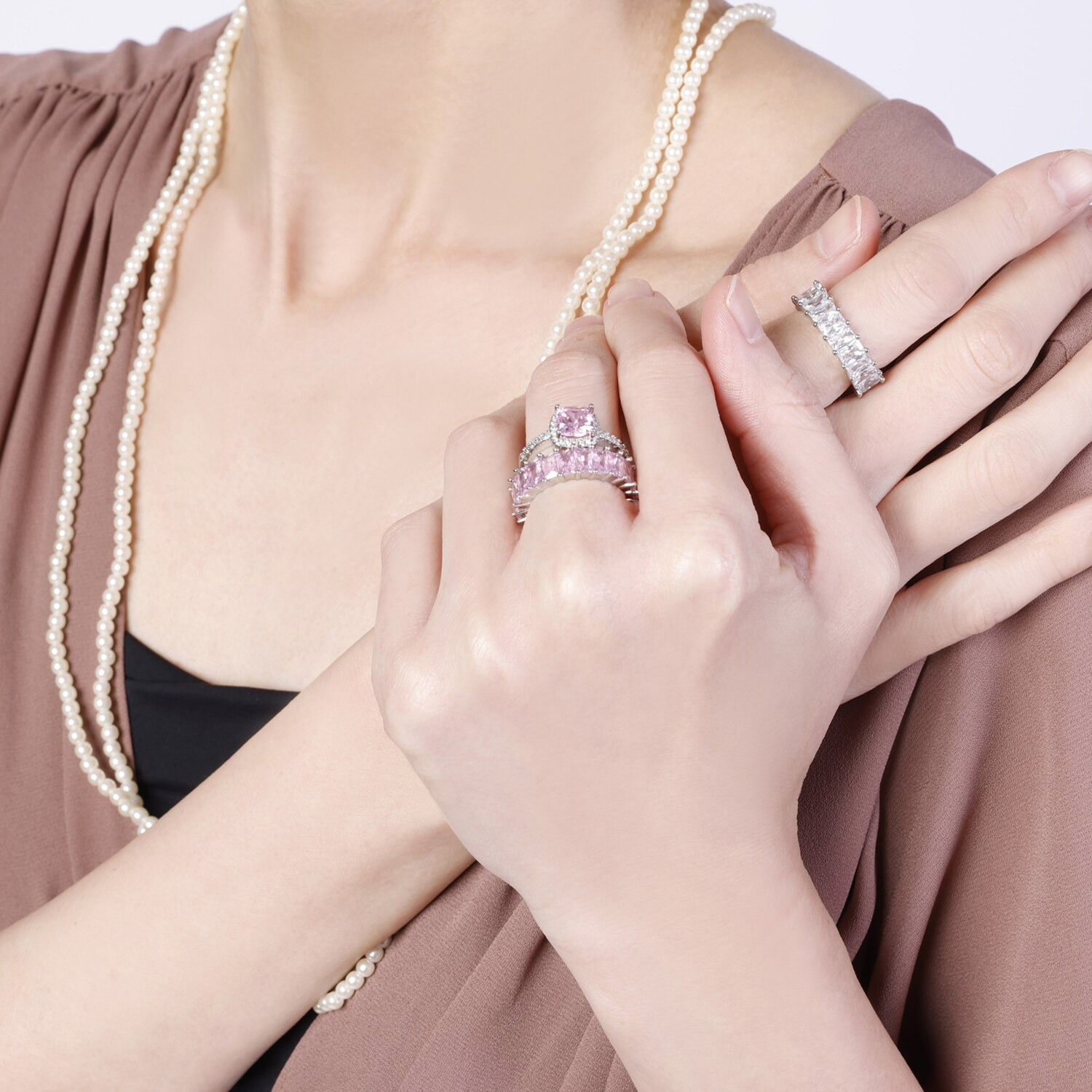 ダンスウィズビジュー エブリデイ カジュアルジュエリー 大粒ＣＺ クッションカットリング