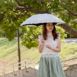 シノワズリーモダン マーブル刺しゅう 晴雨兼用 ミニ折りたたみ傘